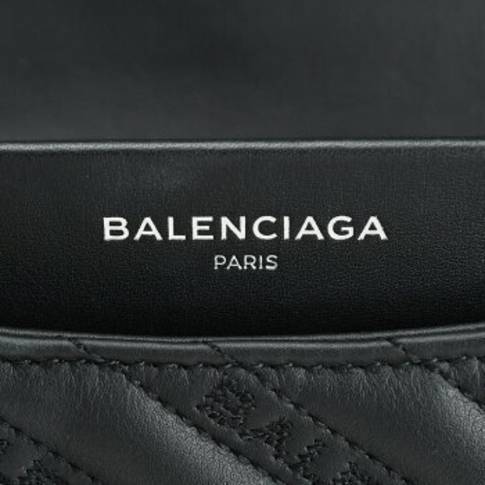 Balenciaga Round Chain Shoulder Bag Crossbody Bag black leather logo - Picture 8 of 8